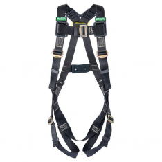 MSA 10152640, Workman Arc Flash Vest-Style Harness Back Web Loop, Qwik-Fit leg straps, XSM, Black